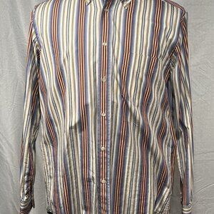Paul & Shark Yachting Shirt Men M Italy Cotton Striped Button Down